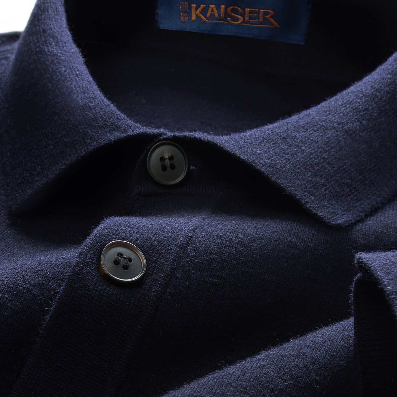 Men's Navy Blue Collar Button-Front Sweater Jacket - Soft Short-Wall Structured Coat for Casual & Formal Wear, Wrinkle-Resistant Layered Blazer (No Belt, Logo Brand Tag)