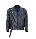 Kaan Zipper Leather Biker Jacket for Men's Black