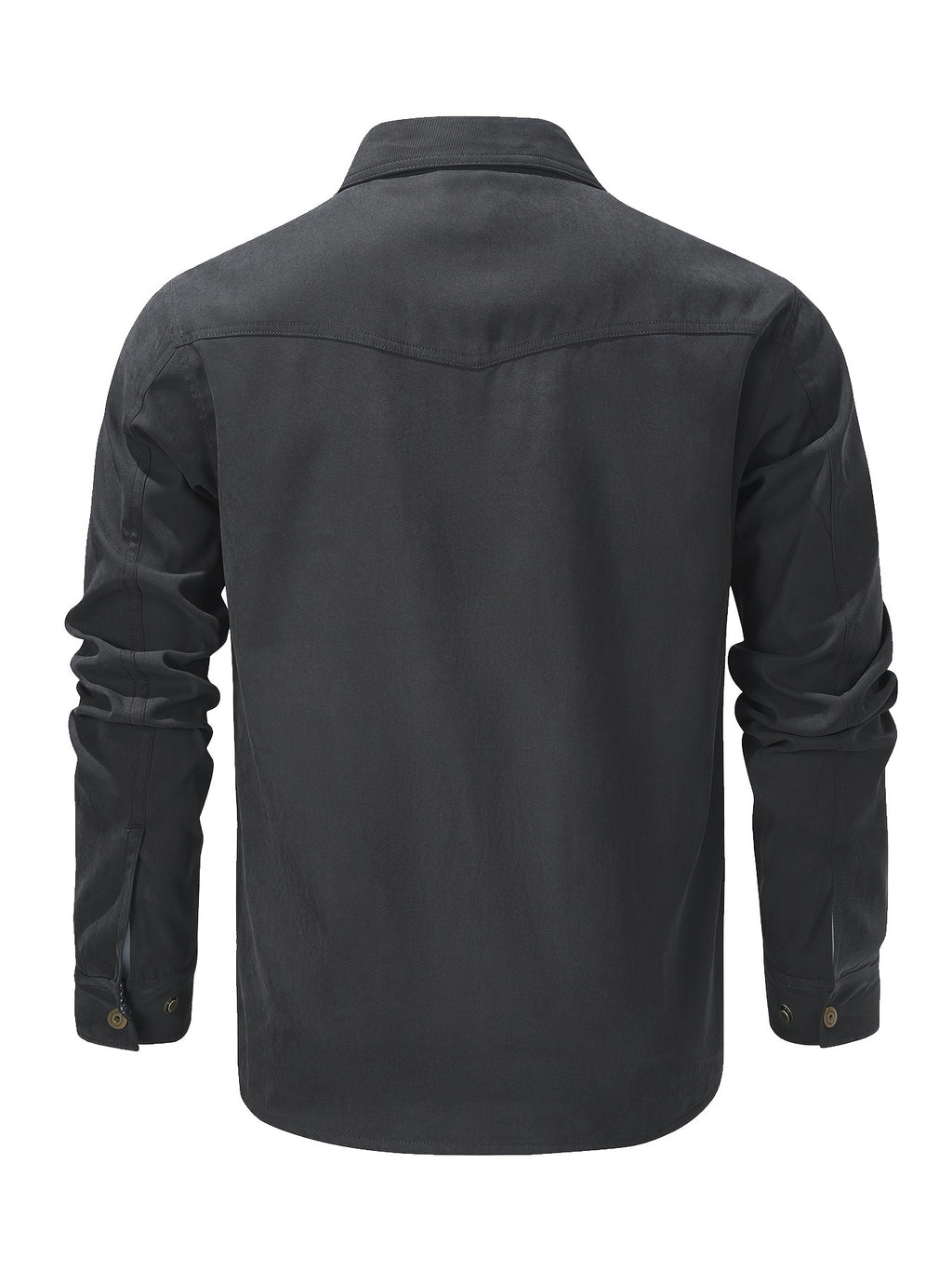 Men'S Fashion Casual Solid Color Plaid Cargo Jacket