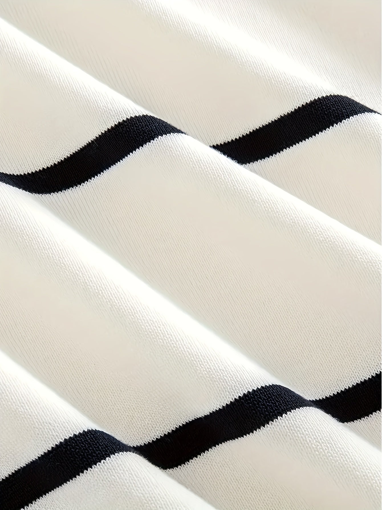 Men's Navy & White Horizontal Stripe Knit Sweater - Breathable Pullover Shirt, Regular Fit Casual Summer Top for Everyday & Formal Outfits, Medium Elasticity