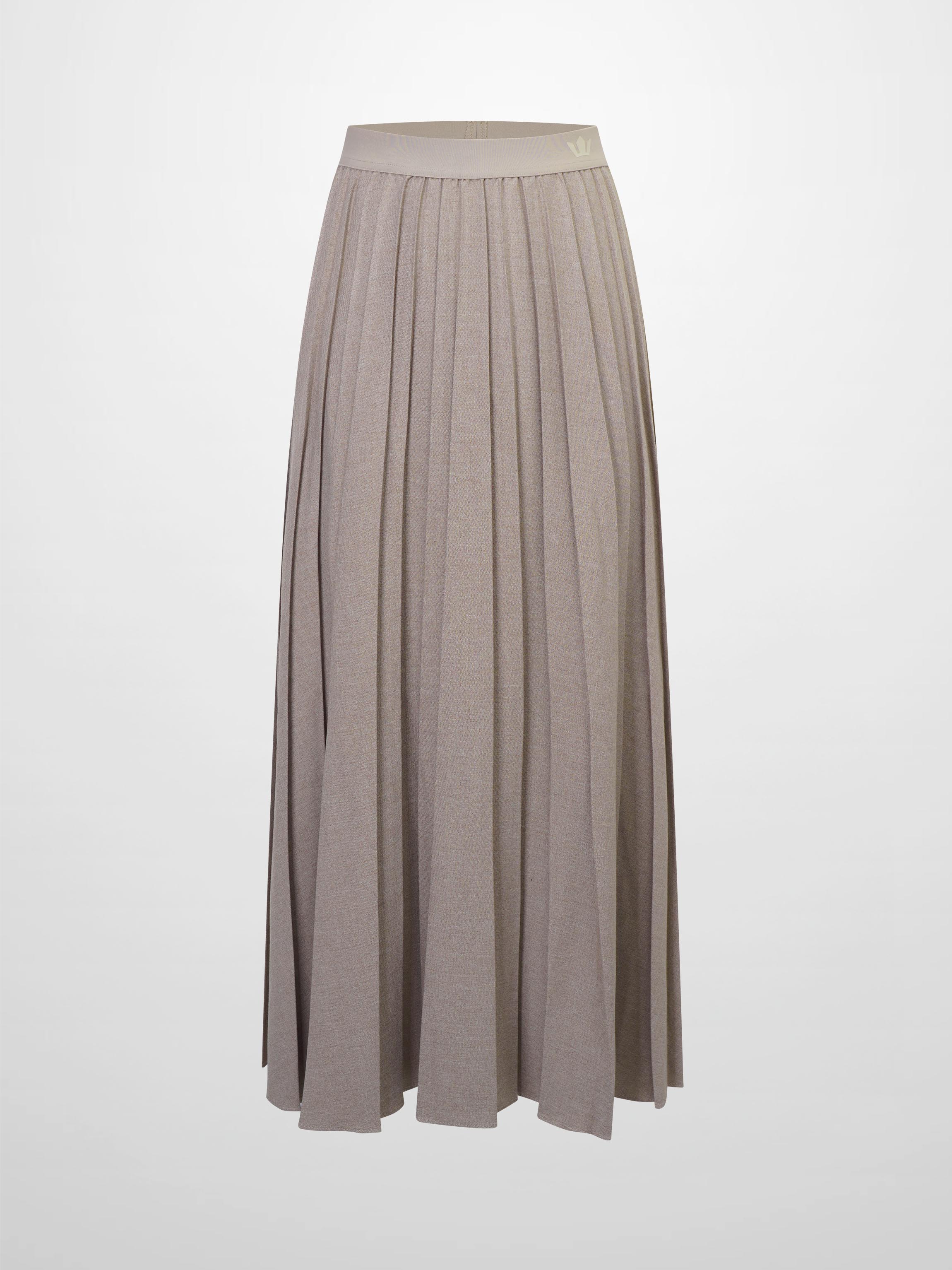 Marni Pleated Skirt 37"-Mocha Mousse