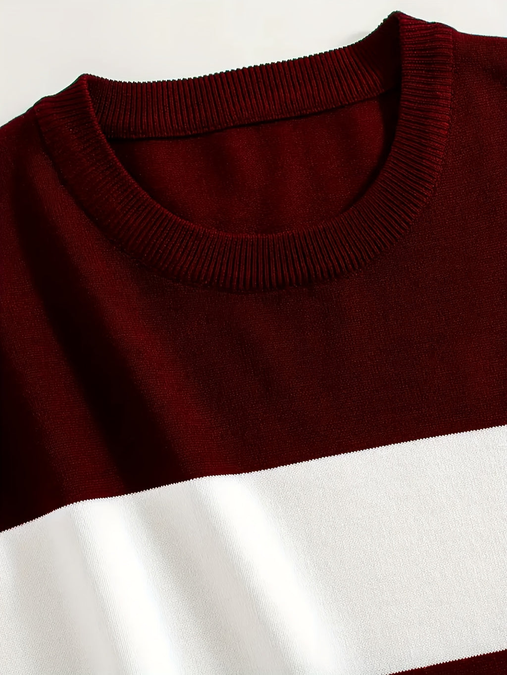 Men's Navy & White Horizontal Stripe Knit Sweater - Breathable Pullover Shirt, Regular Fit Casual Summer Top for Everyday & Formal Outfits, Medium Elasticity