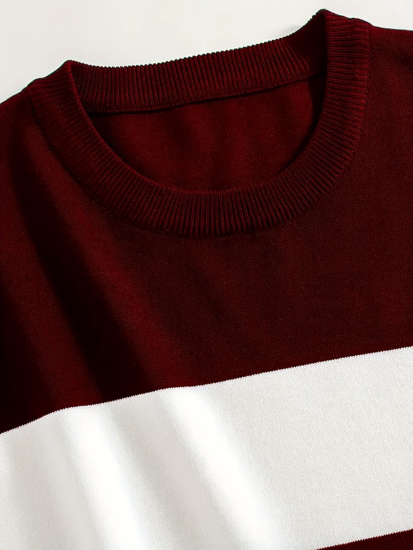 Men's Navy & White Horizontal Stripe Knit Sweater - Breathable Pullover Shirt, Regular Fit Casual Summer Top for Everyday & Formal Outfits, Medium Elasticity