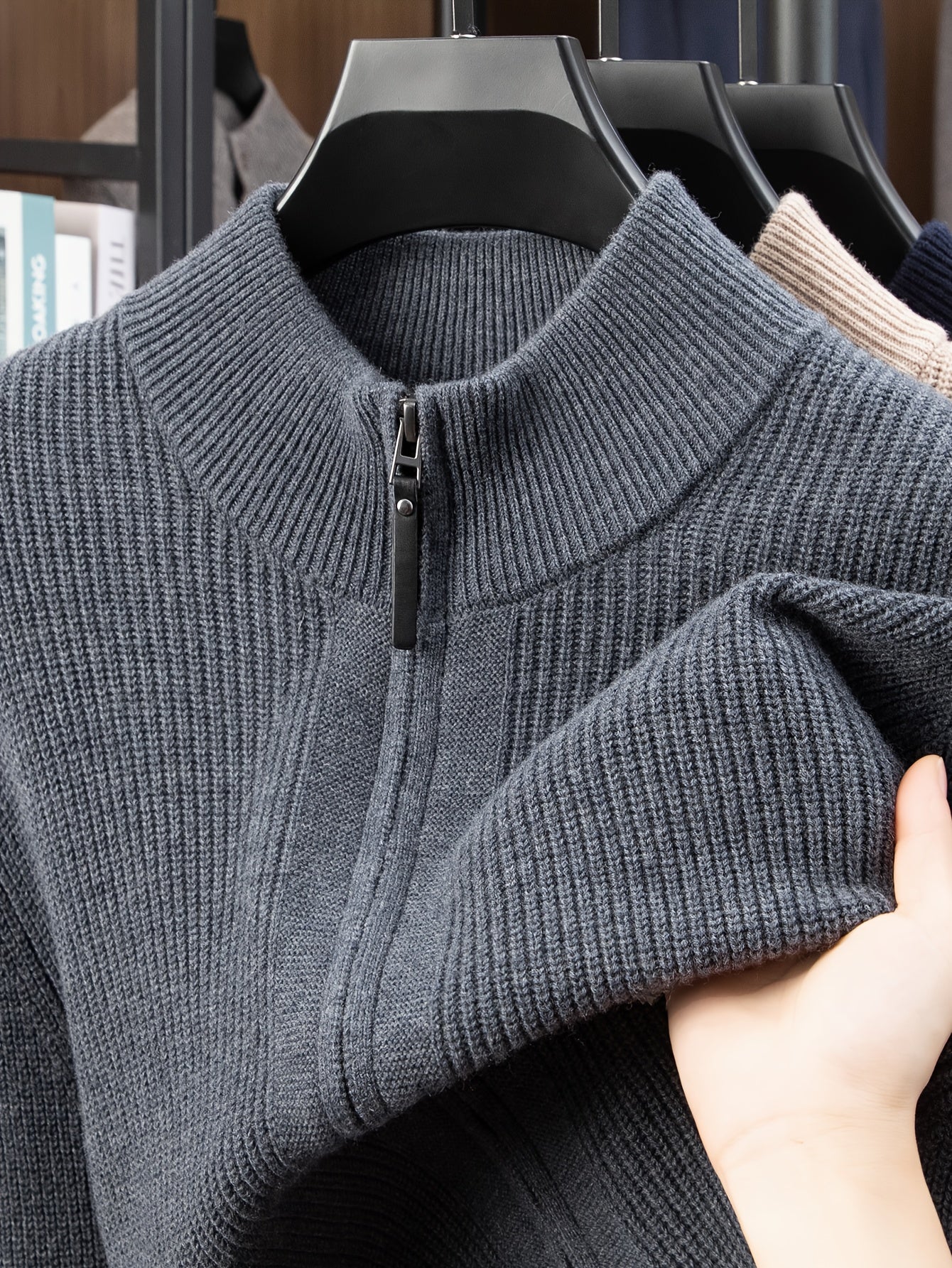 KAISER Men'S Elegant Sweater cardigan - Soft Non-Stretch Sweater with Zipper Front, Formal & Casual Office to Outdoor Sweater for Fall/Winter, Classic Sweater for Everyday & Special Occasions, Winter Wardrobe, Timeless Fashio