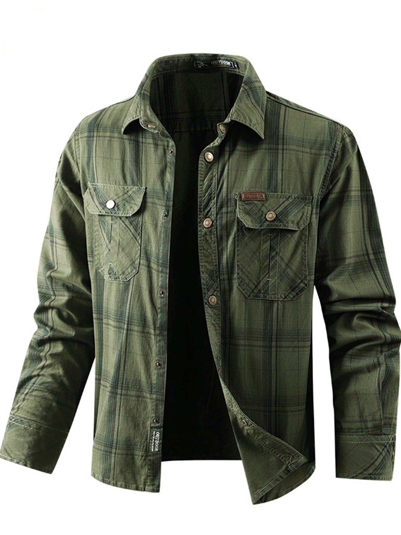 Men's & Teen ' Workwear Jacket - Heavy-Duty Moisture-Wicking Cardigan Coat with Collar & Chest Pocket, Breathable Long Sleeve Casual Outerwear for Spring/Fall (Regular Fit, Machine Washable) - Durable Workwear Style Blazer