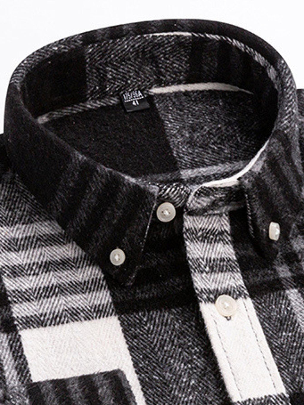 Men's Japanese Retro Plaid Shirt - Brushed Long Sleeve Collar, Single-Breasted Button Front, Brown/Black/White/Beige Tartan Pattern, Casual & Formal Wear (Spring/Fall) - Regular Fit Classic Tailored Blazer-like Coat