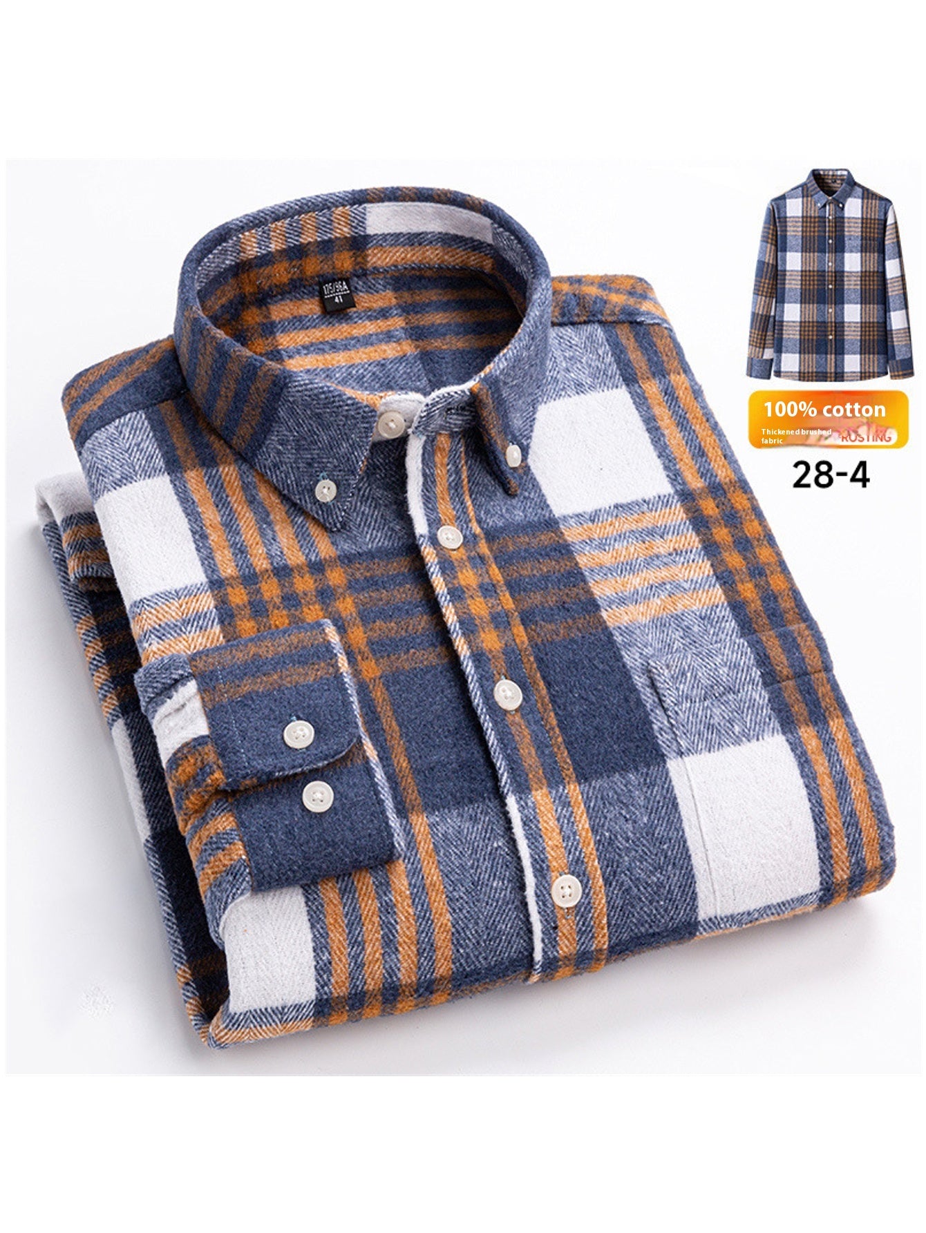 Men's Japanese Retro Plaid Shirt - Brushed Long Sleeve Collar, Single-Breasted Button Front, Brown/Black/White/Beige Tartan Pattern, Casual & Formal Wear (Spring/Fall) - Regular Fit Classic Tailored Blazer-like Coat