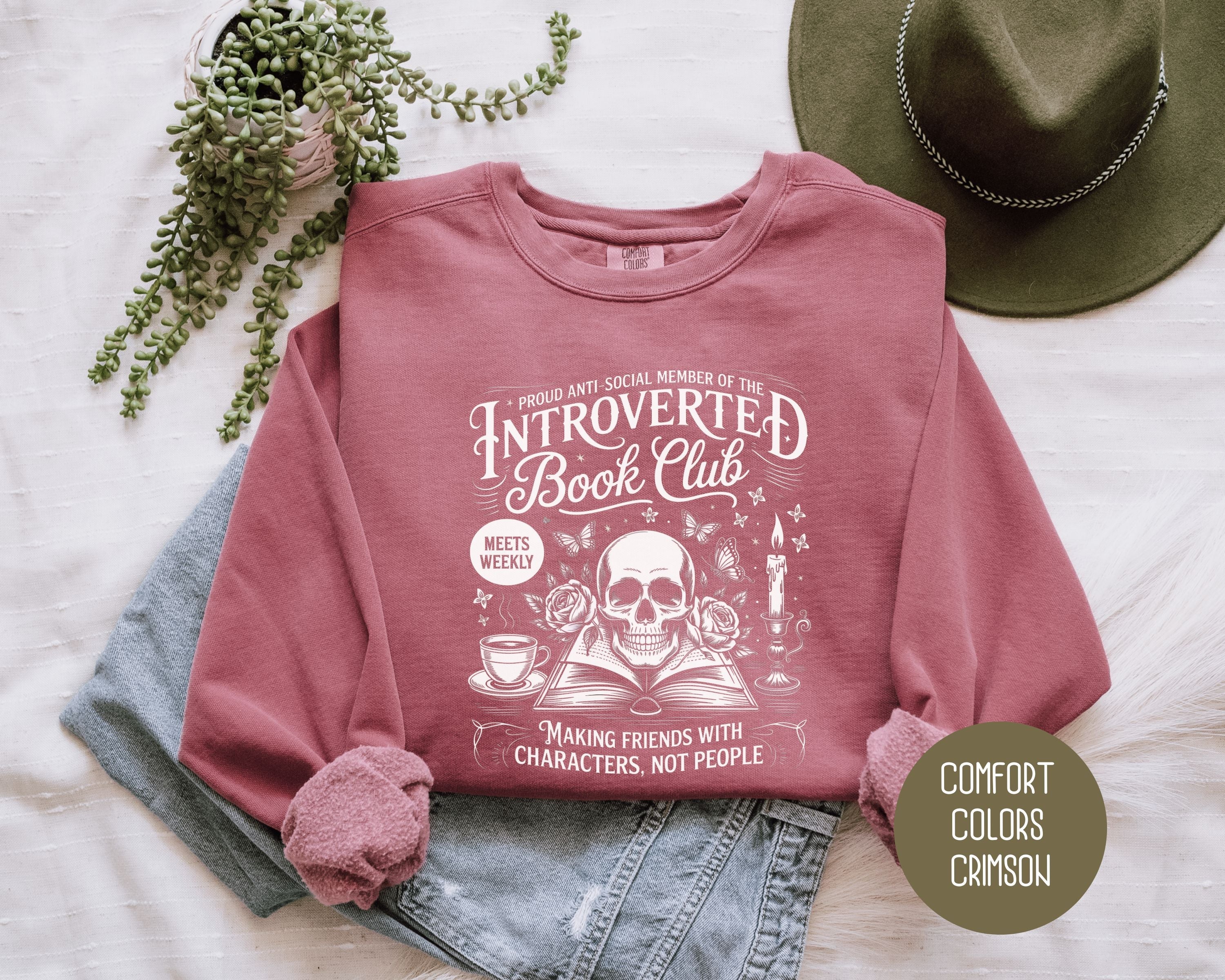 Anti-Social Member of Introverted Book Club Comfort Colors Sweatshirt