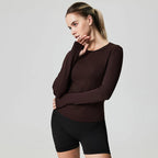Women’s Long Sleeve Workout Top Yoga Sports Athletic Gym Daily Wear