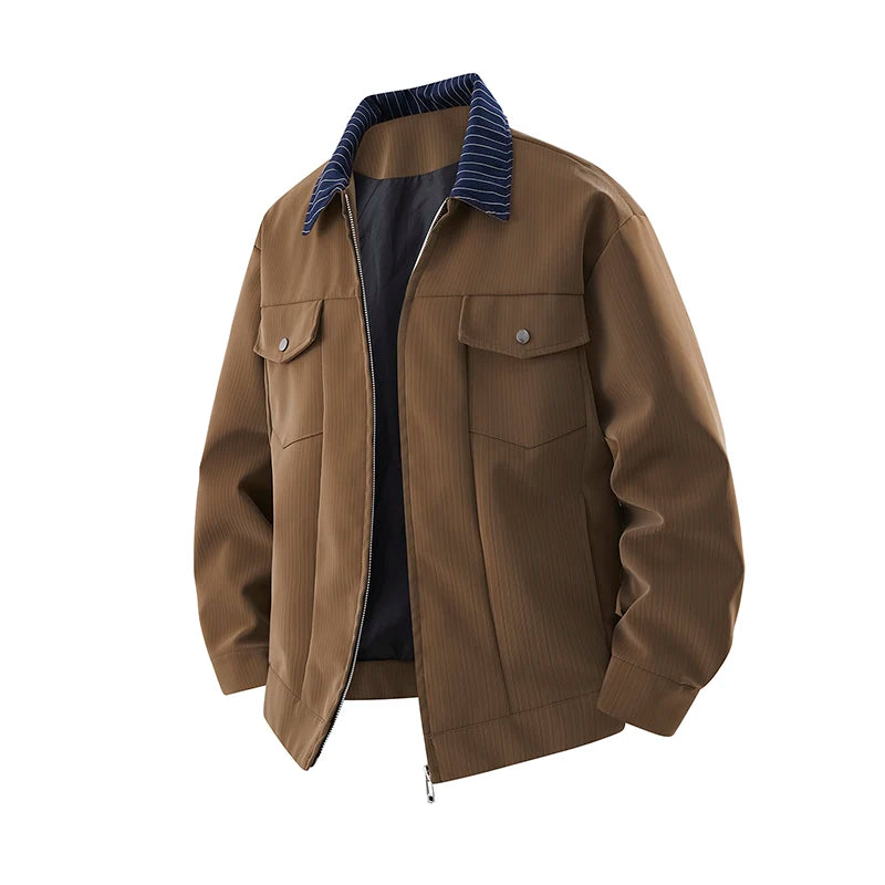 Men’s Plus Size PU Leather Jacket L-8XL Motorcycle Workwear Collar