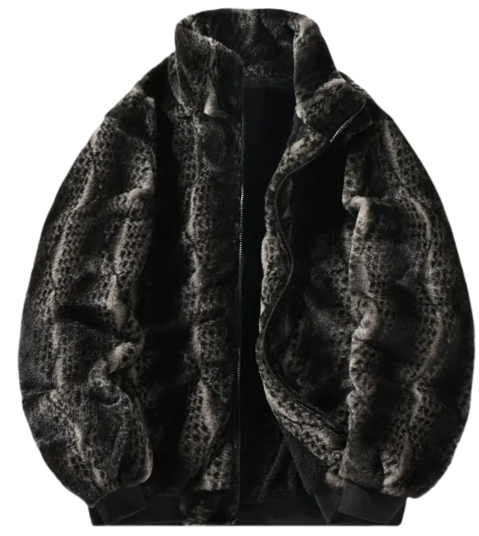 Unisex Vintage Fleece Blouson Jacket 3D Pattern Zipper Waterproof Quick Dry Autumn Winter 2025