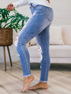 Plus Size Washed Straight Jeans Lightweight Breathable Baggy Pencil Fit Custom Size