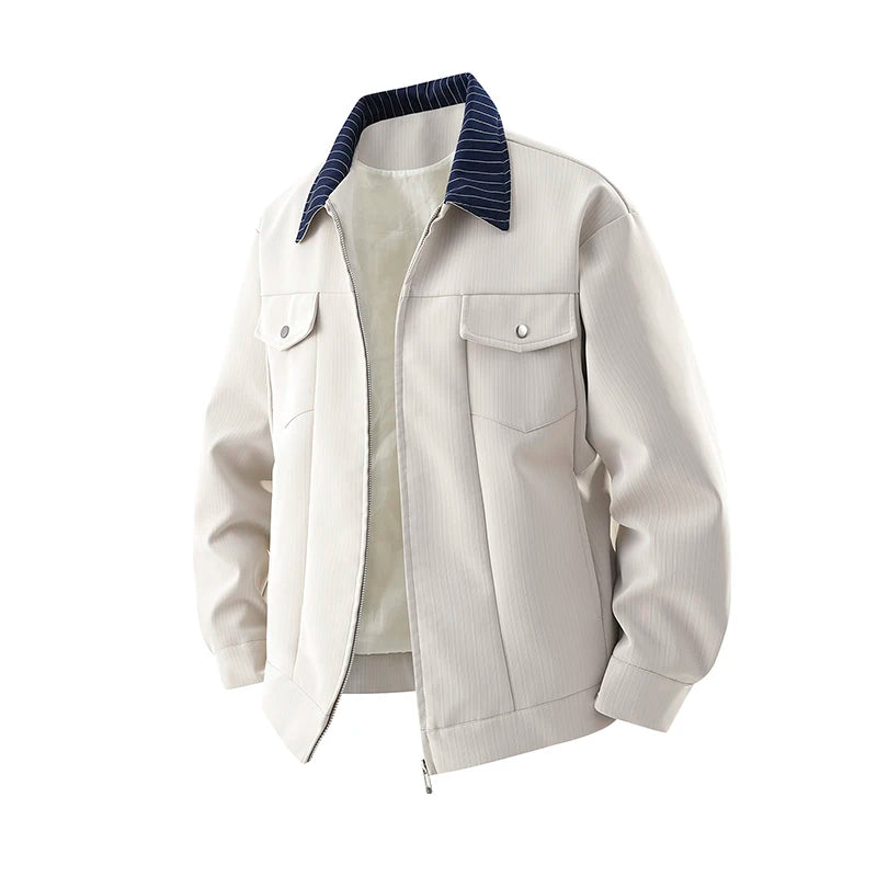 Men’s Plus Size PU Leather Jacket L-8XL Motorcycle Workwear Collar