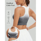 Women's Seamless Tie-Dye Yoga Bra High Elastic Breathable Quick-Dry Sports Bra for Fitness Running