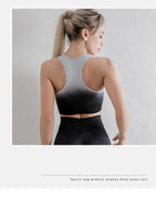 Women's Seamless Tie-Dye Yoga Bra High Elastic Breathable Quick-Dry Sports Bra for Fitness Running