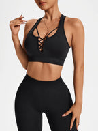 Women’s Backless Strappy Sports Bra Shockproof Anti-Exposure Yoga Pilates