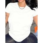 100% Cotton Women’s Custom Printed T-Shirt 180GSM Lightweight Short Sleeve Wholesale USA