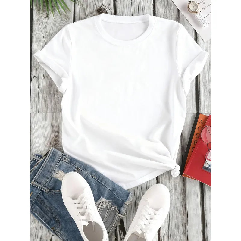 100% Cotton Women’s Custom Printed T-Shirt 180GSM Lightweight Short Sleeve Wholesale USA