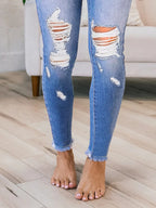 Plus Size Washed Straight Jeans Lightweight Breathable Baggy Pencil Fit Custom Size