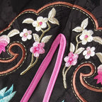 Vintage Women’s Jacquard Embroidery High Waist A-Line Long Skirt Chinese Style Slit