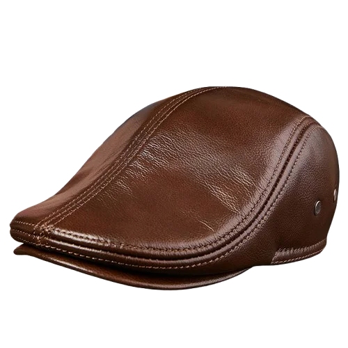 2025 Genuine Leather Beret Hat for Men Warm Windproof Winter Cap Fashion Gentleman Peaked Cap Vintage Stylish Driver Hat Gift