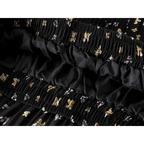 Apricot Floral Women’s High Waist Chiffon Pleated Long Skirt Wide Hem Summer