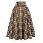 Women’s High Waist Tartan Plaid Skirt Elegant Loose Fit Affordable Everyday Style