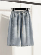 Women’s Plus Size Denim Bermuda Shorts High Waist Loose Wide Leg Boyfriend Style