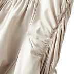 Women’s Elegant Pleated Long Skirt High Waist Asymmetrical Black Flared 2025