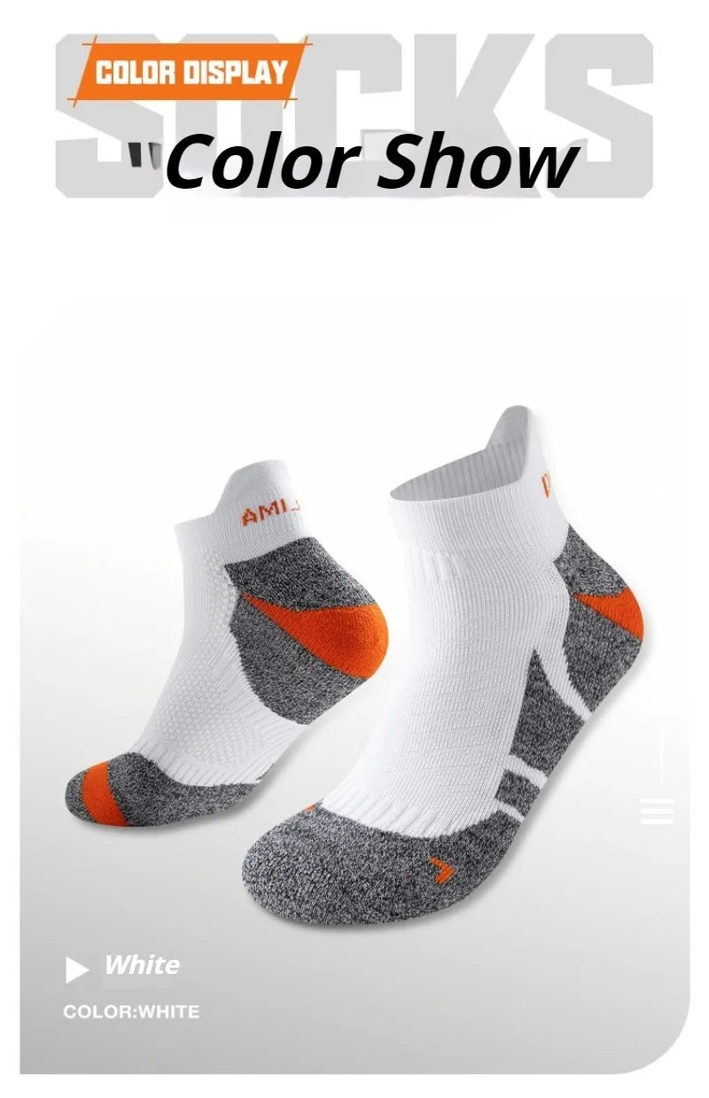 Professional Marathon Running Ankle Socks Men Women Outdoor Thick Cushion Breathable Mountaineering Hiking Badminton Sports Sock