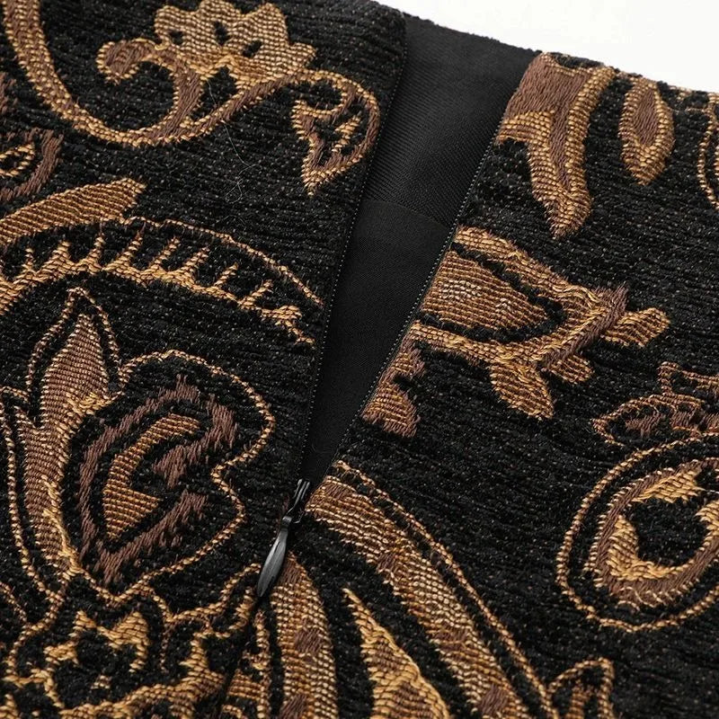 Women’s Spring High Waist Straight Midi Skirt Hip Hugging Floral Elegant Style