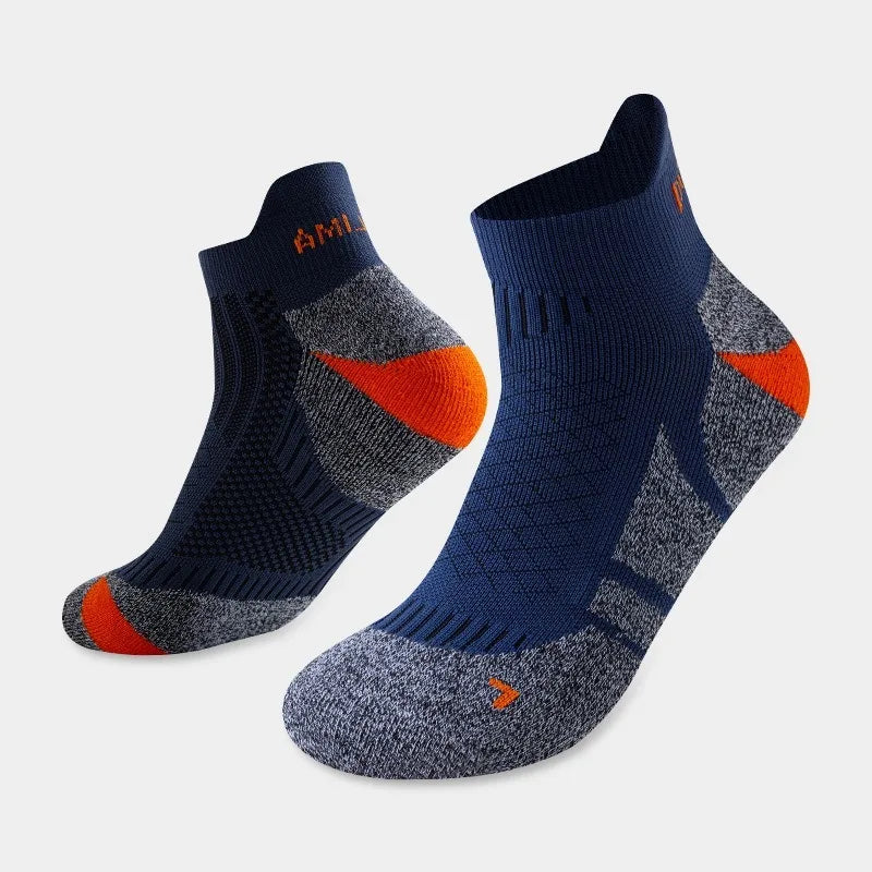Professional Marathon Running Ankle Socks Men Women Outdoor Thick Cushion Breathable Mountaineering Hiking Badminton Sports Sock
