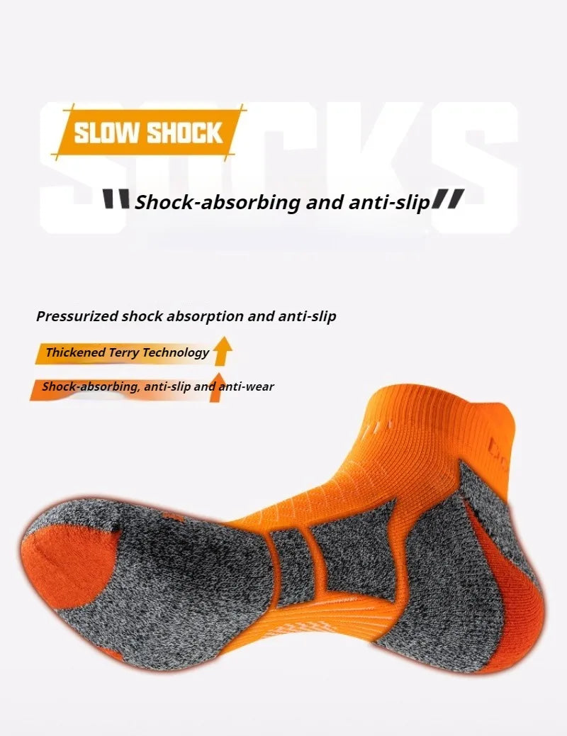 Professional Marathon Running Ankle Socks Men Women Outdoor Thick Cushion Breathable Mountaineering Hiking Badminton Sports Sock