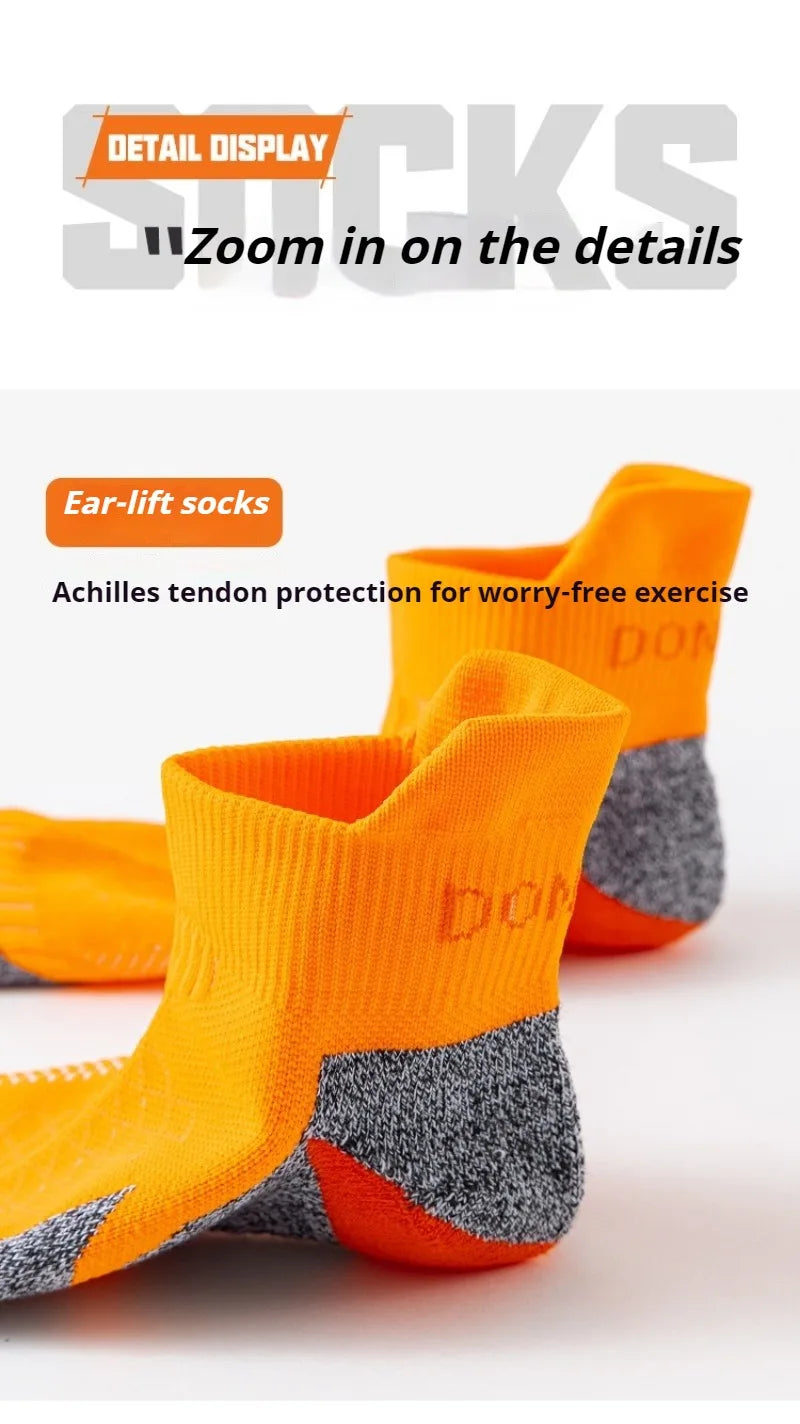 Professional Marathon Running Ankle Socks Men Women Outdoor Thick Cushion Breathable Mountaineering Hiking Badminton Sports Sock