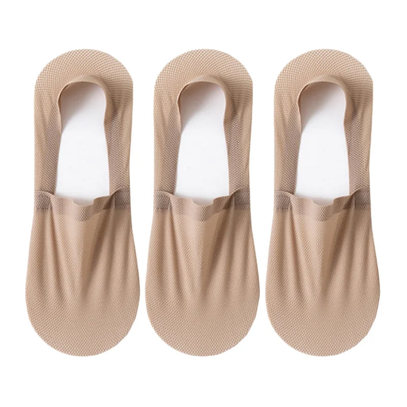 3Pairs Men Boat Socks Thin Breathable Soft Casual Summer Invisible Sock High Quality Solid Color Silicone Non-slip Low Cut Sox