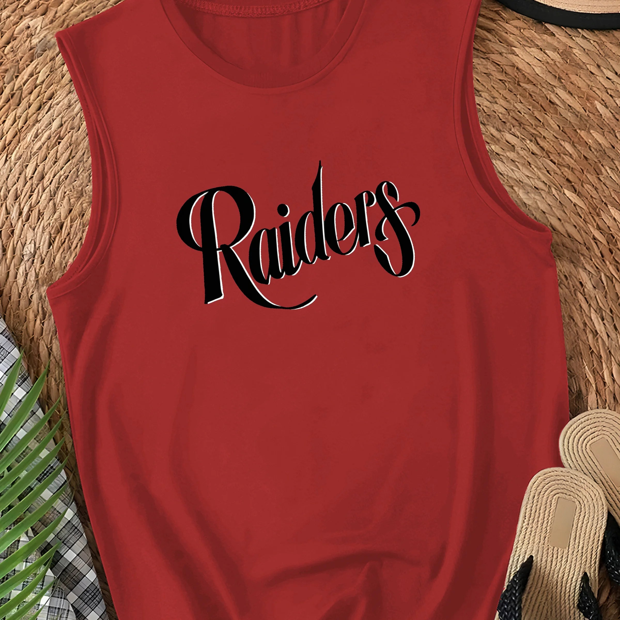 Raiders in cursive font Women's casual vest