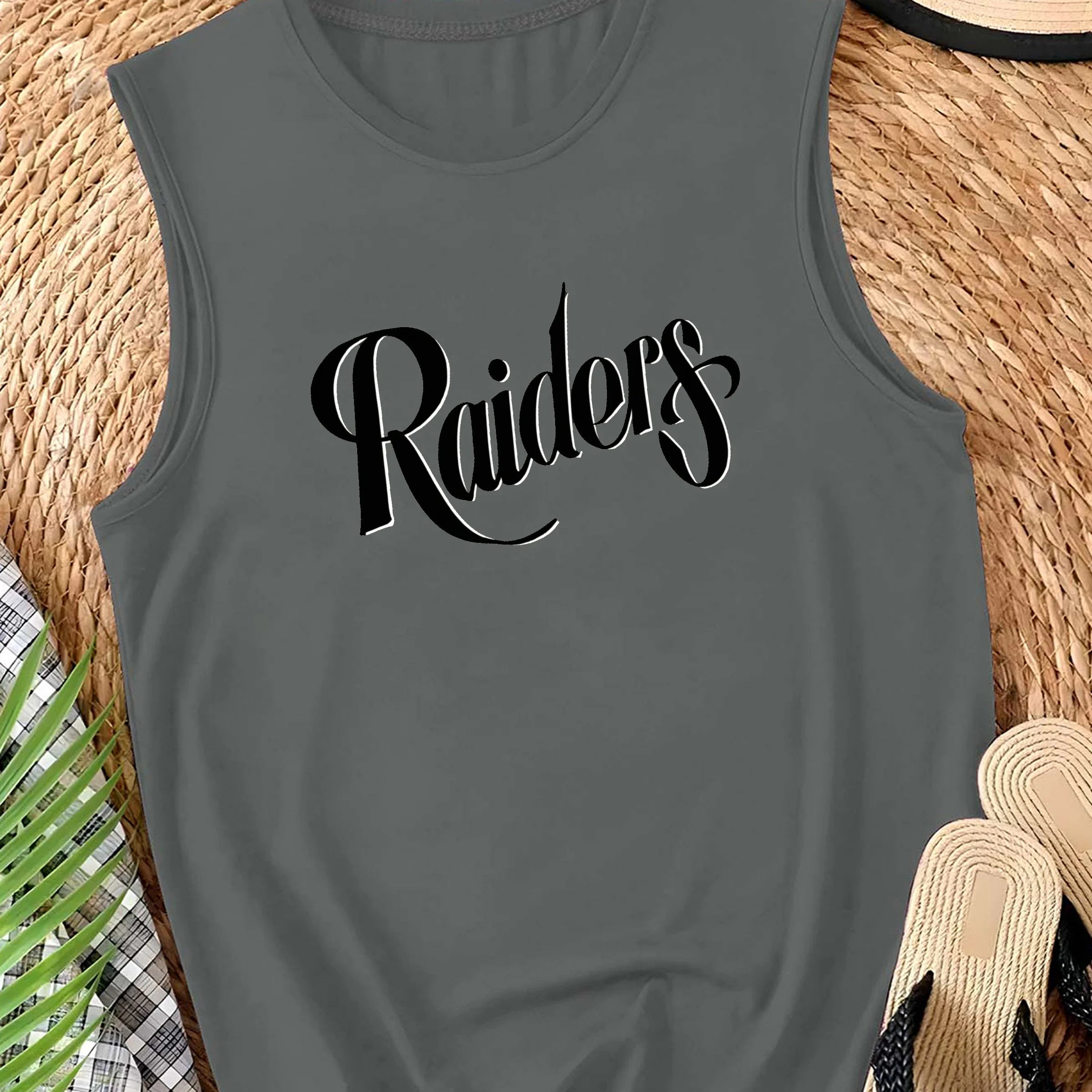 Raiders in cursive font Women's casual vest
