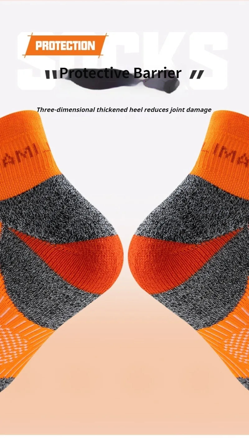 Professional Marathon Running Ankle Socks Men Women Outdoor Thick Cushion Breathable Mountaineering Hiking Badminton Sports Sock