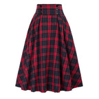 Women’s High Waist Tartan Plaid Skirt Elegant Loose Fit Affordable Everyday Style