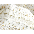 Apricot Floral Women’s High Waist Chiffon Pleated Long Skirt Wide Hem Summer