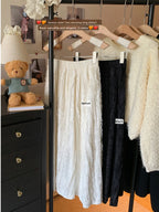 Women’s High Waist Velvet A-Line Skirt Lace Patchwork Embroidery Soft  Winter 2025