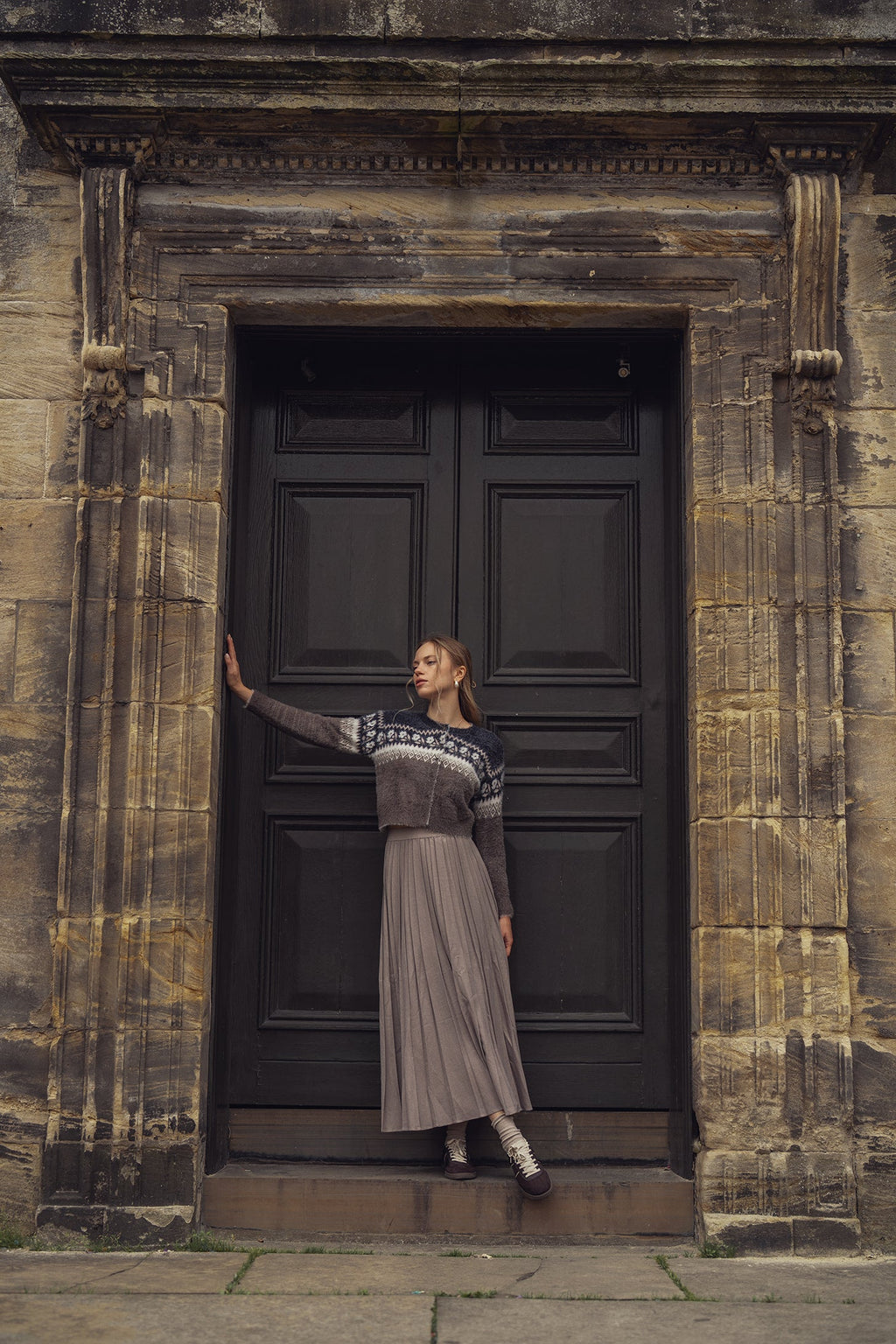 Marni Pleated Skirt 37"-Mocha Mousse