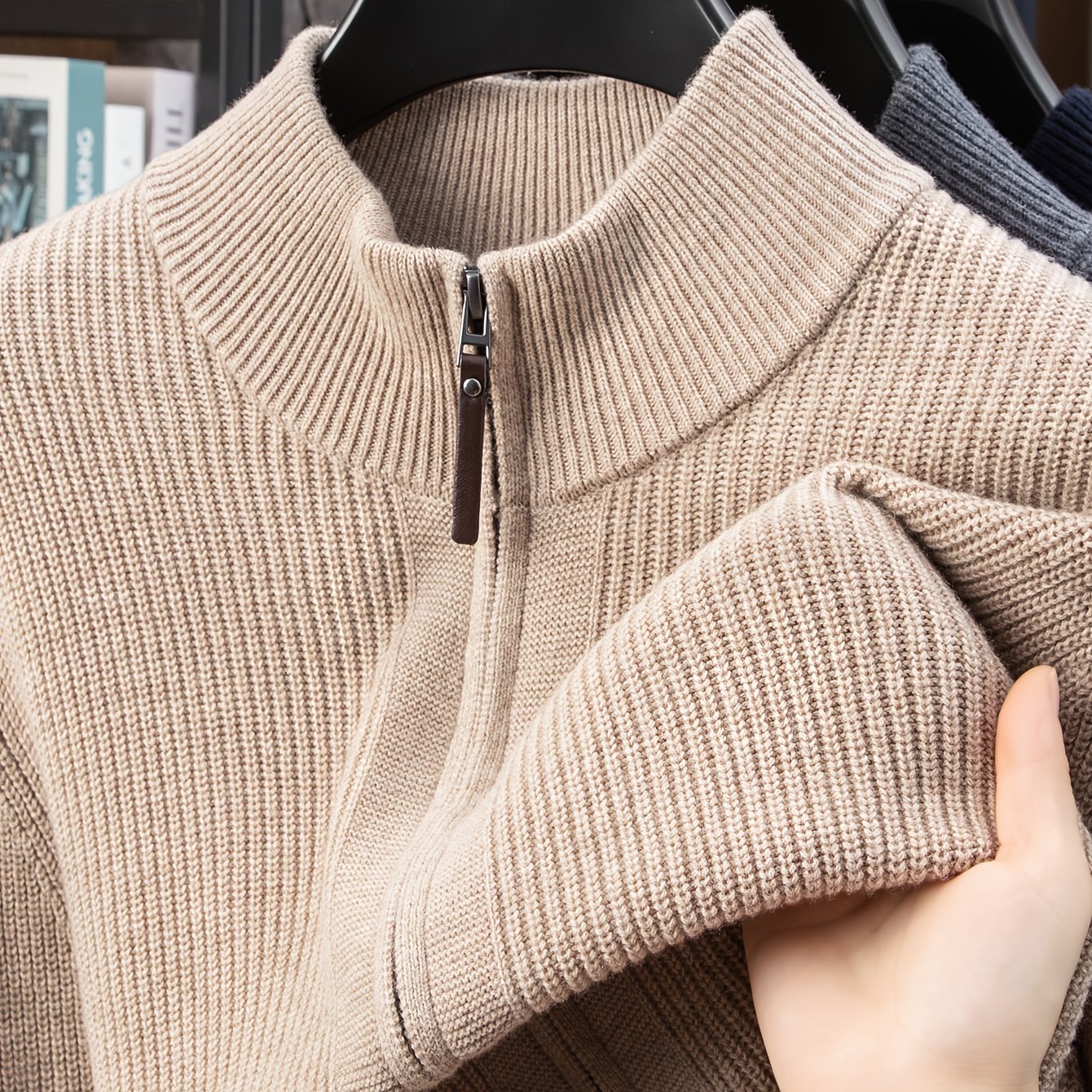 KAISER Men'S Elegant Sweater cardigan - Soft Non-Stretch Sweater with Zipper Front, Formal & Casual Office to Outdoor Sweater for Fall/Winter, Classic Sweater for Everyday & Special Occasions, Winter Wardrobe, Timeless Fashio