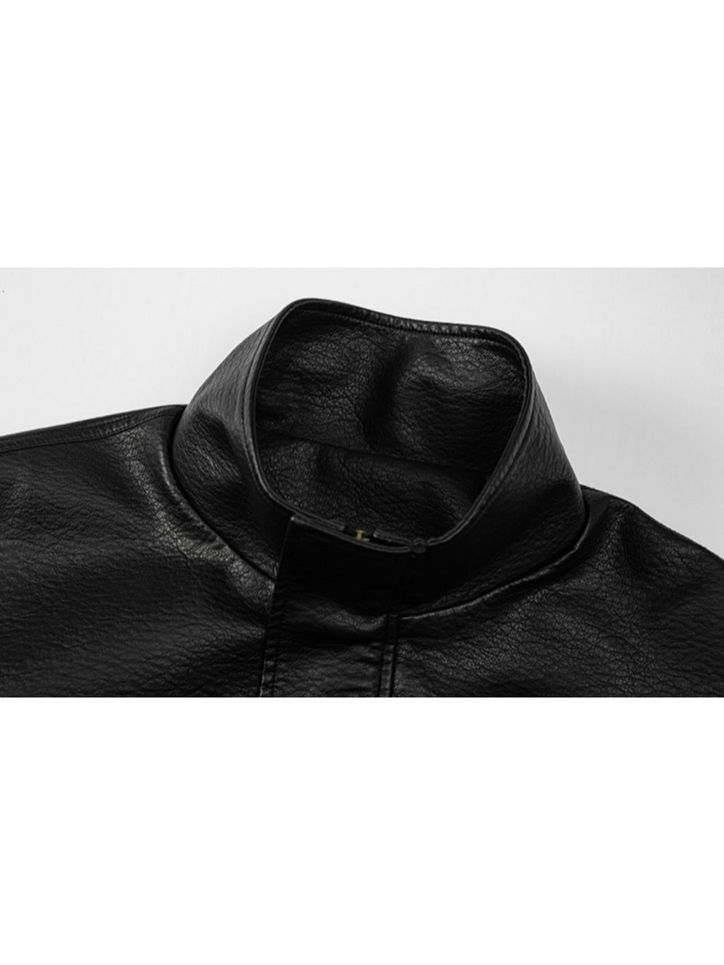 1pc TNZI Men'S Windproof Motorcycle Jacket - Large Size Heavy-Duty Stand Collar Zipper Closure, Full-Zip Front with Utility Pockets, Reinforced Elbows & Wrist, Durable for Autumn/Winter Riding & Casual/Business Wear, Motorcyc