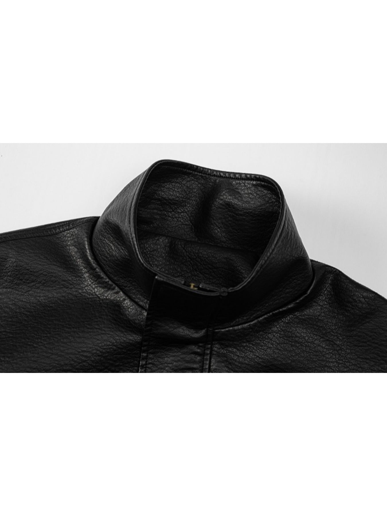 1pc TNZI Men'S Windproof Motorcycle Jacket - Large Size Heavy-Duty Stand Collar Zipper Closure, Full-Zip Front with Utility Pockets, Reinforced Elbows & Wrist, Durable for Autumn/Winter Riding & Casual/Business Wear, Motorcyc