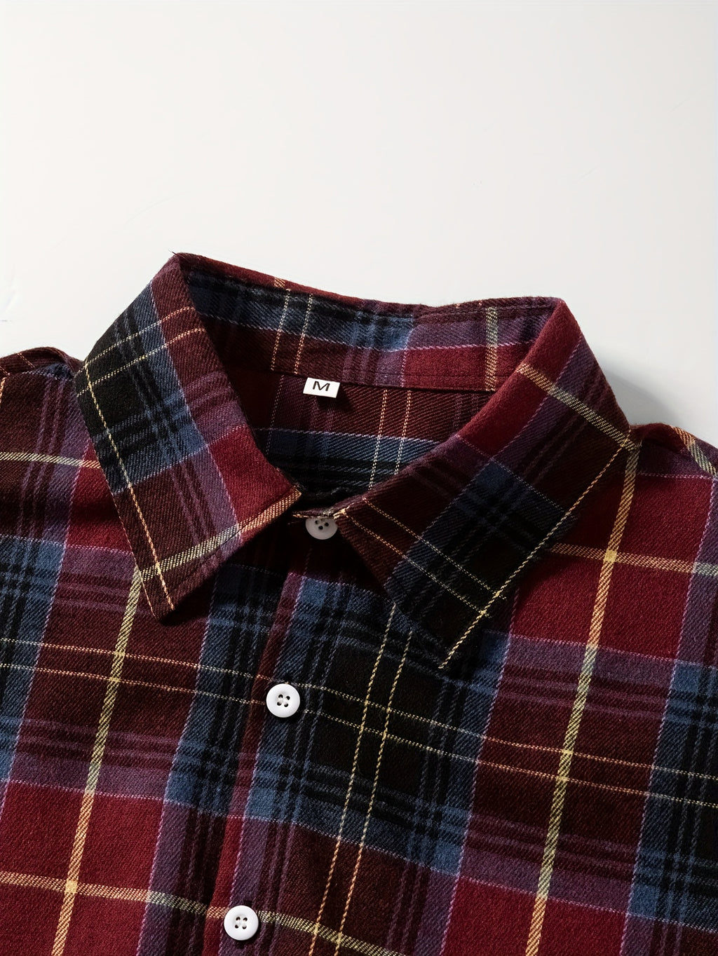 Men's Plaid Long Sleeve Button Up Shirt, Casual Comfy Shirt for Fall Winter