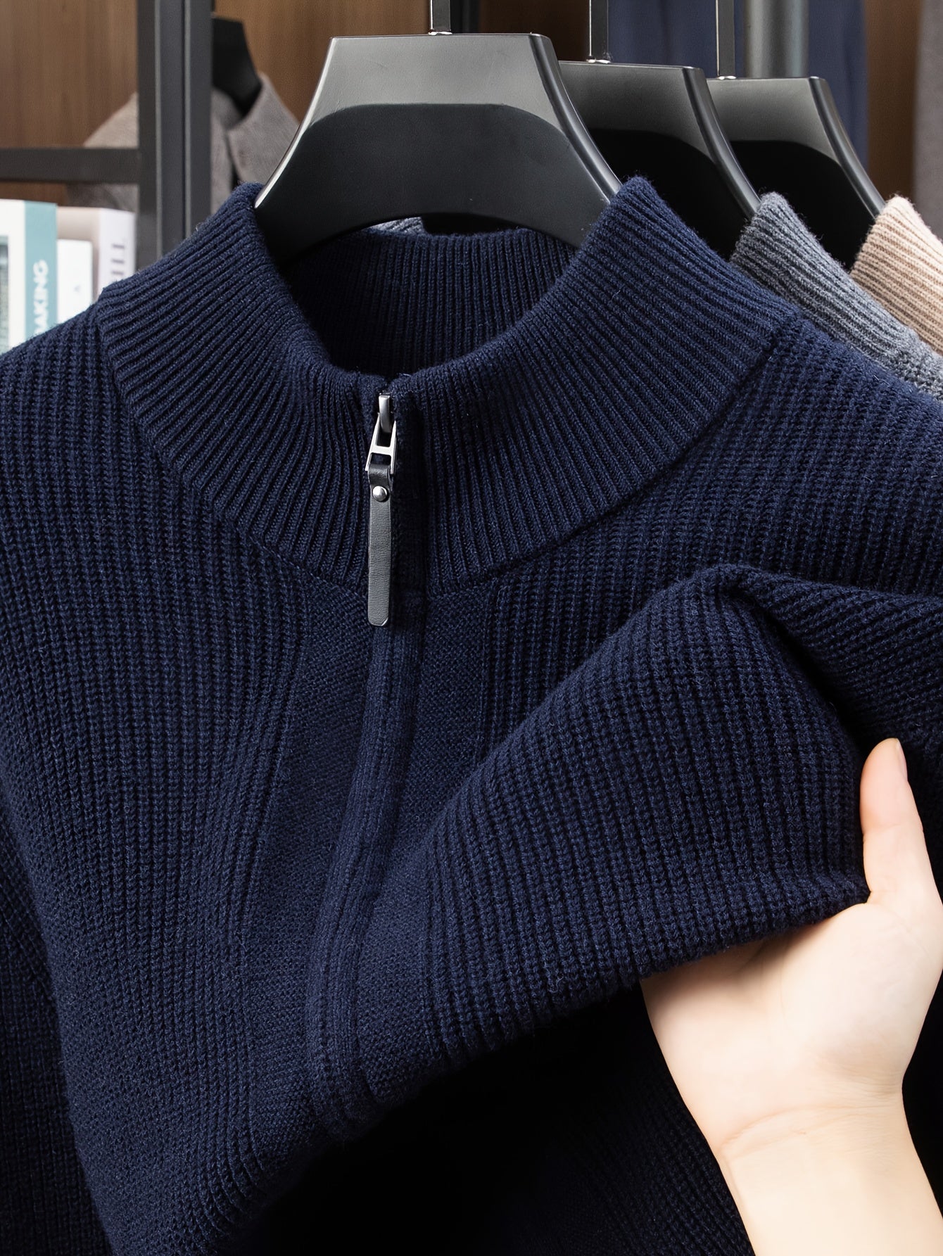 KAISER Men'S Elegant Sweater cardigan - Soft Non-Stretch Sweater with Zipper Front, Formal & Casual Office to Outdoor Sweater for Fall/Winter, Classic Sweater for Everyday & Special Occasions, Winter Wardrobe, Timeless Fashio