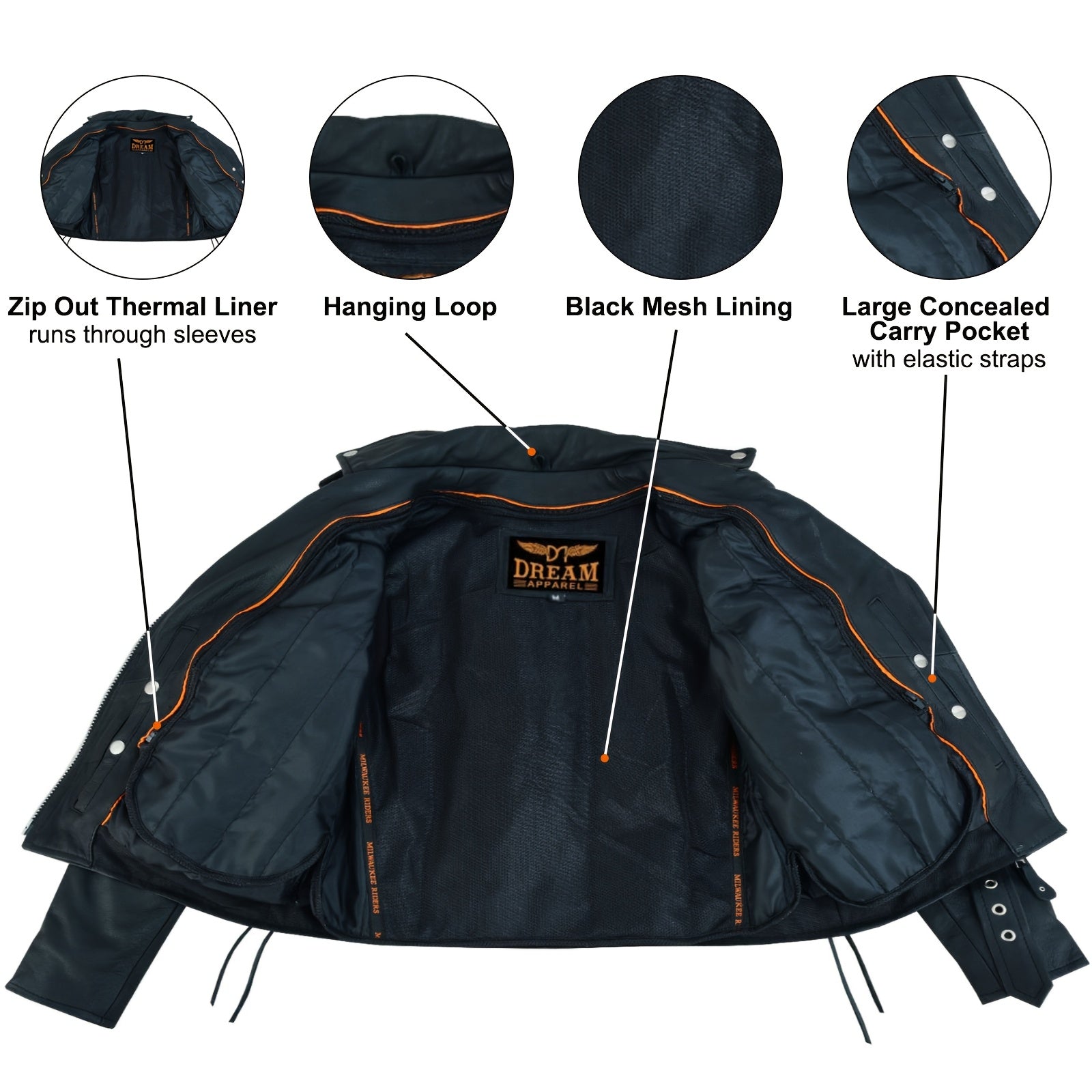 Women's Classic Motorcycle Jacket with Zip Out Lining, Biker Jacket for Ladies with Side Laces, Black, Riding Apparel, Stylish Outerwear, Reinforced Seams, Lined Jacket, Adventure Seekers