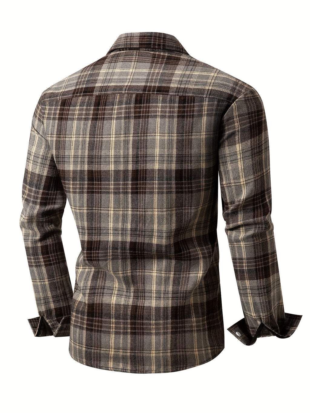Men's Plaid Long Sleeve Button Up Shirt, Casual Comfy Shirt for Fall Winter