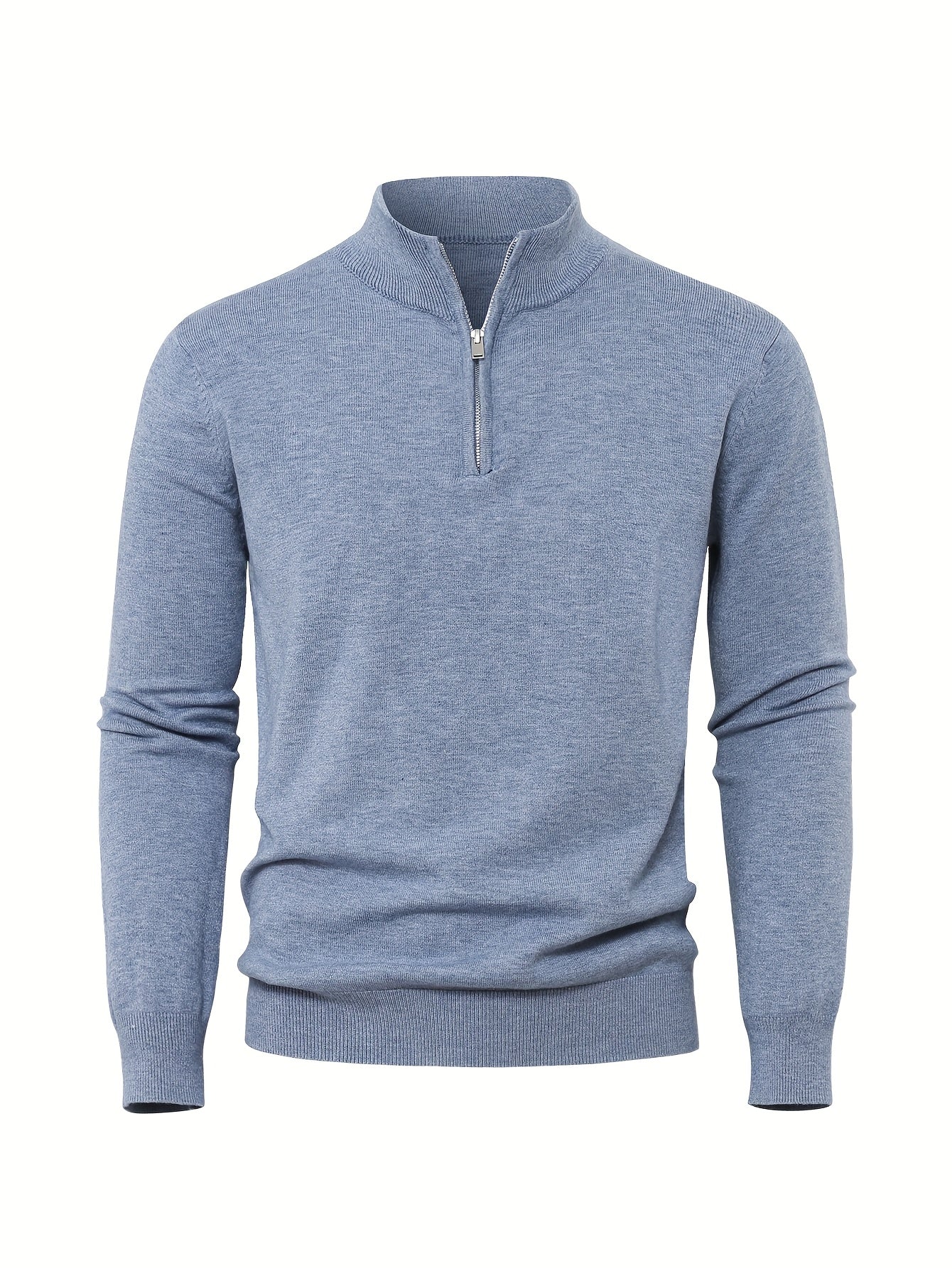 2025 Best-Selling New Men's Casual Solid Color Knit Zip-Up Cardigan - Thickened High Gram Weight Warm Top, Fashionable Minimalist Style with Medium Stretch for Daily Comfort